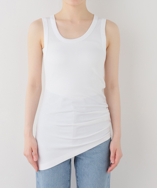 Deuxieme Classe(ドゥーズィエムクラス)の「【AGOLDE / エーゴールドイー】TWISTED POPPY TANK(Tシャツ/カットソー・レディース・ホワイト/ブラウン・FREE)」の5枚目の写真