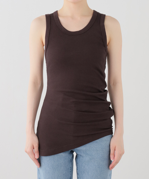 Deuxieme Classe(ドゥーズィエムクラス)の「【AGOLDE / エーゴールドイー】TWISTED POPPY TANK(Tシャツ/カットソー・レディース・ホワイト/ブラウン・FREE)」の14枚目の写真