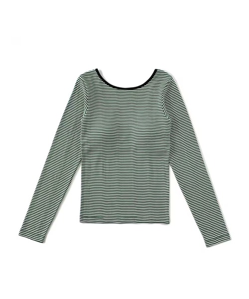 MILLER(ミラー)の「R.P.miller/ミラー Cup L/S Tee カップ付き 長袖 バックオープン ロンT Uネック 2026新作 再入荷 夏服(Tシャツ/カットソー・レディース・アイボリー/グリーン/ブラウン・FREE)」の3枚目の写真