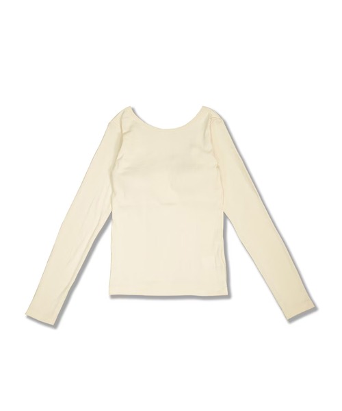 MILLER(ミラー)の「R.P.miller/ミラー Cup L/S Tee カップ付き 長袖 バックオープン ロンT Uネック 2026新作 再入荷 夏服(Tシャツ/カットソー・レディース・アイボリー/グリーン/ブラウン・FREE)」の1枚目の写真