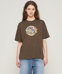 イーグルスカートングラフィック半袖Tシャツ（カーキ）