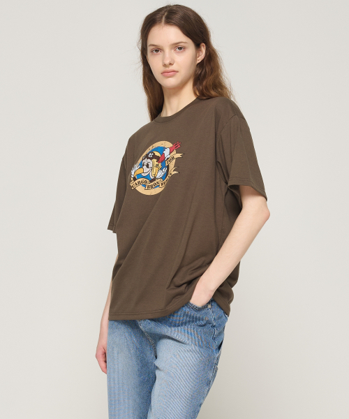 CARGOBROS FOR WOMAN(カーゴブロスフォーウィメン)の「イーグルスカートングラフィック半袖Tシャツ(カーキ)(Tシャツ/カットソー・レディース・その他・X-LARGE/2XL/LARGE/MEDIUM/SMALL)」の3枚目の写真