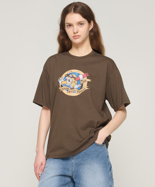 CARGOBROS FOR WOMAN(カーゴブロスフォーウィメン)の「イーグルスカートングラフィック半袖Tシャツ(カーキ)(Tシャツ/カットソー・レディース・その他・X-LARGE/2XL/LARGE/MEDIUM/SMALL)」の5枚目の写真