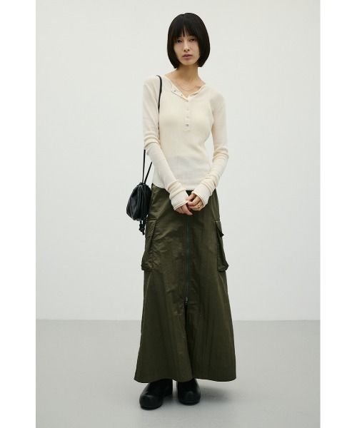STYLEMIXER(スタイルミキサー)の「ヘンリーネックシアーニット(ニット/セーター・レディース・ボルドー/ネイビー/アイボリー/ライトグレー・FREE)」の11枚目の写真