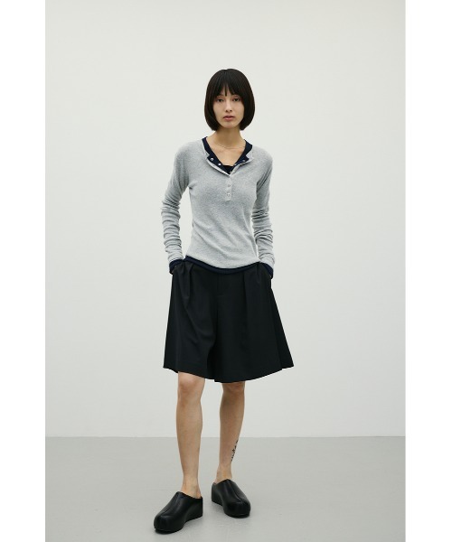 STYLEMIXER(スタイルミキサー)の「ヘンリーネックシアーニット(ニット/セーター・レディース・ボルドー/ネイビー/アイボリー/ライトグレー・FREE)」の13枚目の写真
