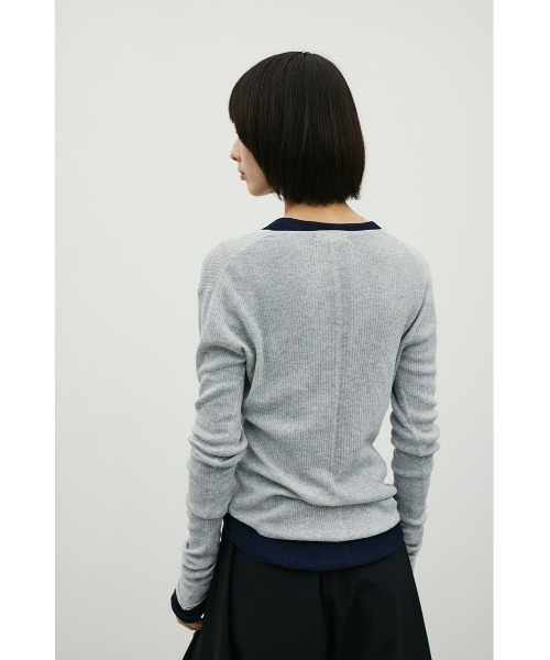 STYLEMIXER(スタイルミキサー)の「ヘンリーネックシアーニット(ニット/セーター・レディース・ボルドー/ネイビー/アイボリー/ライトグレー・FREE)」の19枚目の写真