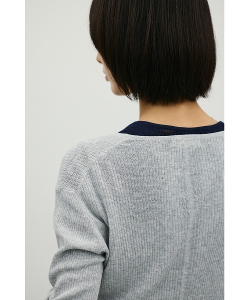 STYLEMIXER(スタイルミキサー)の「ヘンリーネックシアーニット(ニット/セーター・レディース・ボルドー/ネイビー/アイボリー/ライトグレー・FREE)」の20枚目の写真