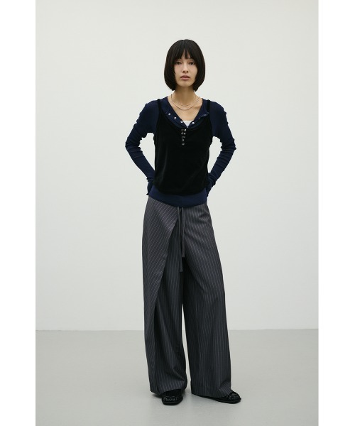 STYLEMIXER(スタイルミキサー)の「ヘンリーネックシアーニット(ニット/セーター・レディース・ボルドー/ネイビー/アイボリー/ライトグレー・FREE)」の22枚目の写真