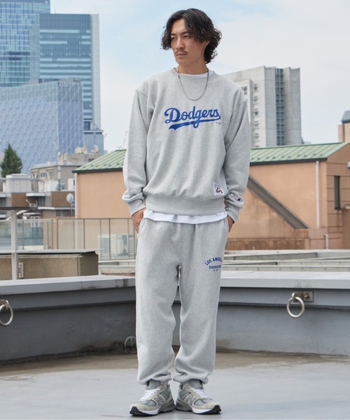MLB（メジャーリーグベースボール）の「MLB/エムエルビー ×Champion/チャンピオン CREW NECK SHIRT VINTAGE ブランドロゴ スウェット トレーナー リバースウィーブ クルーネックスウェット サイドリブ ヴィンテージ メンズ アメカジ 2026秋服 秋服（スウェット・メンズ・ネイビー/グレー/ブルー・M/L/XL）」の17枚目の写真