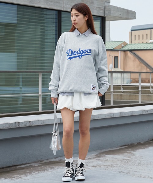 MLB（メジャーリーグベースボール）の「MLB/エムエルビー ×Champion/チャンピオン CREW NECK SHIRT VINTAGE ブランドロゴ スウェット トレーナー リバースウィーブ クルーネックスウェット サイドリブ ヴィンテージ メンズ アメカジ 2026秋服 秋服（スウェット・メンズ・ネイビー/グレー/ブルー・M/L/XL）」の11枚目の写真