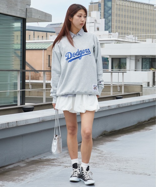 MLB（メジャーリーグベースボール）の「MLB/エムエルビー ×Champion/チャンピオン CREW NECK SHIRT VINTAGE ブランドロゴ スウェット トレーナー リバースウィーブ クルーネックスウェット サイドリブ ヴィンテージ メンズ アメカジ 2026秋服 秋服（スウェット・メンズ・ネイビー/グレー/ブルー・M/L/XL）」の12枚目の写真