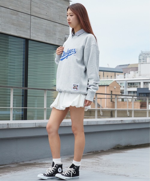 MLB（メジャーリーグベースボール）の「MLB/エムエルビー ×Champion/チャンピオン CREW NECK SHIRT VINTAGE ブランドロゴ スウェット トレーナー リバースウィーブ クルーネックスウェット サイドリブ ヴィンテージ メンズ アメカジ 2026秋服 秋服（スウェット・メンズ・ネイビー/グレー/ブルー・M/L/XL）」の13枚目の写真
