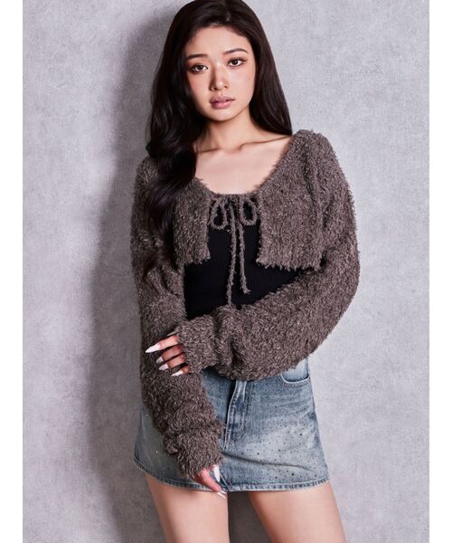 GYDA(ジェイダ)の「bijouデニムスカートライクショートパンツ(デニムスカート・レディース・ライトブルー/ダークネイビー・SMALL/X-SMALL/MEDIUM)」の22枚目の写真