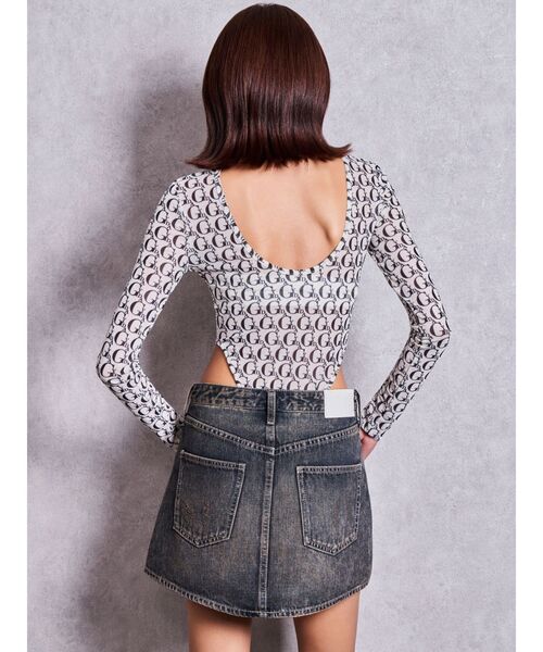 GYDA(ジェイダ)の「bijouデニムスカートライクショートパンツ(デニムスカート・レディース・ライトブルー/ダークネイビー・SMALL/X-SMALL/MEDIUM)」の10枚目の写真