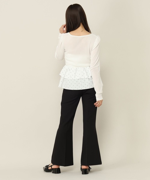 Heather(ヘザー)の「フリルヘムシアーベロアプルオーバー 1063928(Tシャツ/カットソー・レディース・ブラック/ブラウン/オフホワイト/ピンク・FREE)」の8枚目の写真
