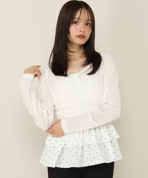 Heather(ヘザー)の「フリルヘムシアーベロアプルオーバー 1063928(Tシャツ/カットソー・レディース・ブラック/ブラウン/オフホワイト/ピンク・FREE)」の9枚目の写真