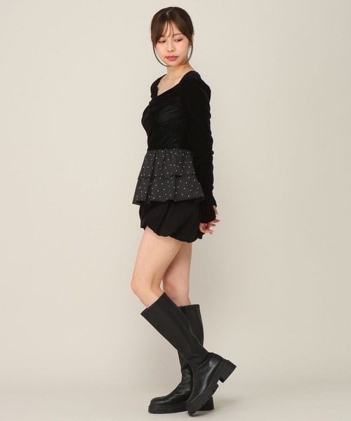 Heather(ヘザー)の「フリルヘムシアーベロアプルオーバー 1063928(Tシャツ/カットソー・レディース・ブラック/ブラウン/オフホワイト/ピンク・FREE)」の12枚目の写真
