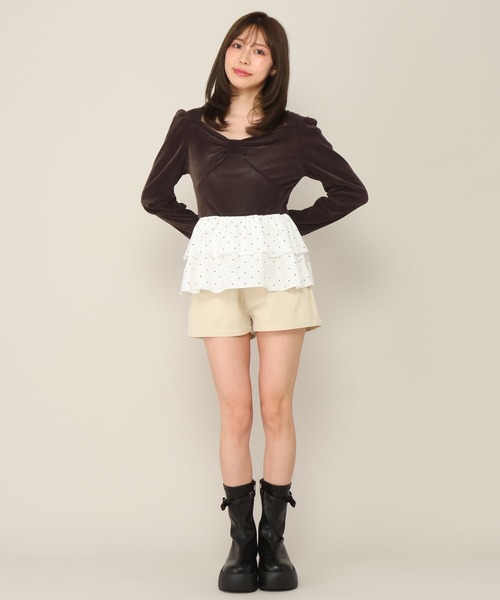 Heather(ヘザー)の「フリルヘムシアーベロアプルオーバー 1063928(Tシャツ/カットソー・レディース・ブラック/ブラウン/オフホワイト/ピンク・FREE)」の17枚目の写真