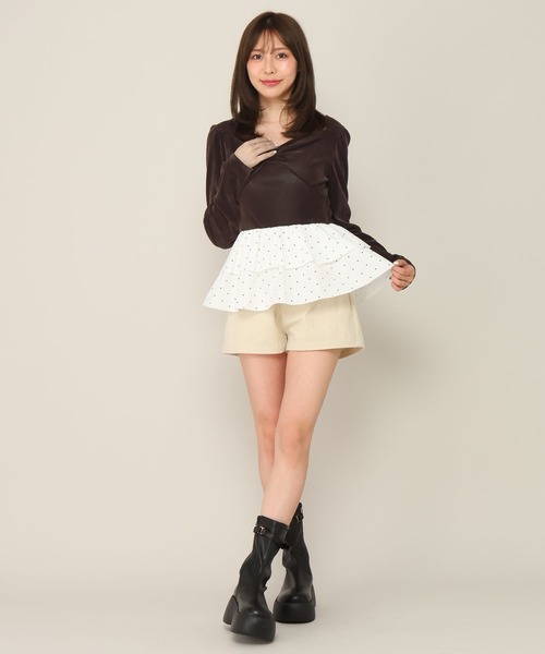Heather(ヘザー)の「フリルヘムシアーベロアプルオーバー 1063928(Tシャツ/カットソー・レディース・ブラック/ブラウン/オフホワイト/ピンク・FREE)」の18枚目の写真