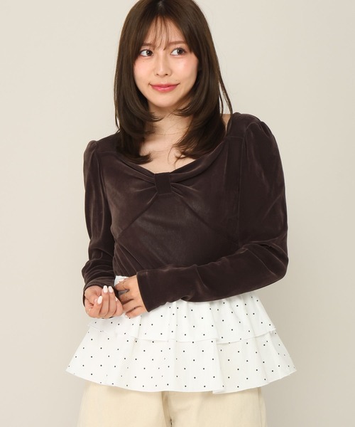 Heather(ヘザー)の「フリルヘムシアーベロアプルオーバー 1063928(Tシャツ/カットソー・レディース・ブラック/ブラウン/オフホワイト/ピンク・FREE)」の21枚目の写真