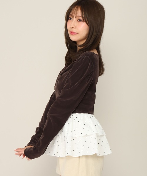 Heather(ヘザー)の「フリルヘムシアーベロアプルオーバー 1063928(Tシャツ/カットソー・レディース・ブラック/ブラウン/オフホワイト/ピンク・FREE)」の22枚目の写真