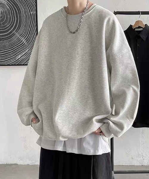 ampm(エーエムピーエム)の「ビッグシルエットクルーネックスウェット(スウェット・メンズ・ブラック/グレー・M/L/XL)」の14枚目の写真