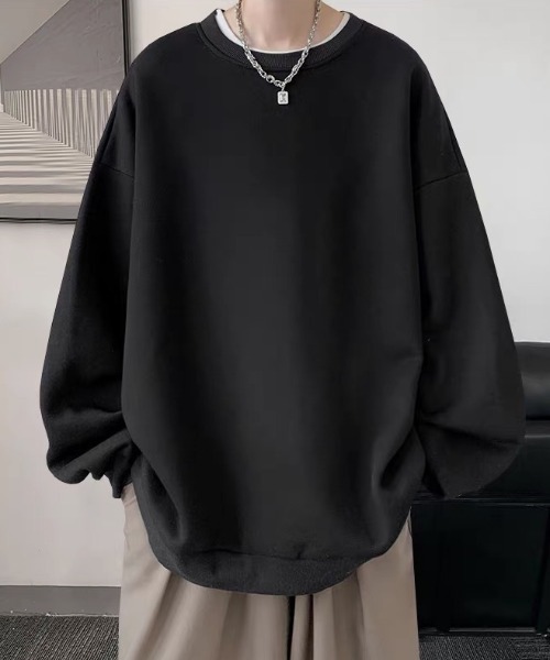 ampm(エーエムピーエム)の「ビッグシルエットクルーネックスウェット(スウェット・メンズ・ブラック/グレー・M/L/XL)」の3枚目の写真