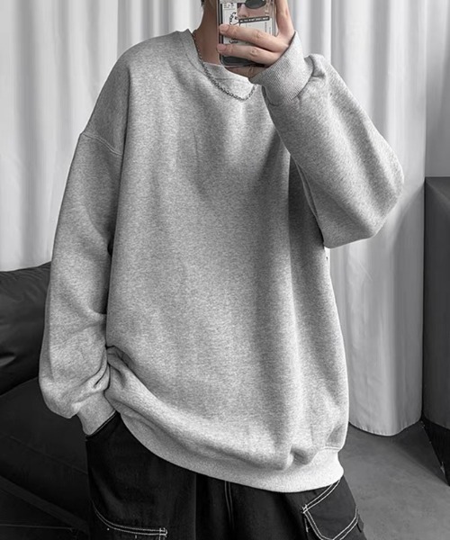ampm(エーエムピーエム)の「ビッグシルエットクルーネックスウェット(スウェット・メンズ・ブラック/グレー・M/L/XL)」の11枚目の写真