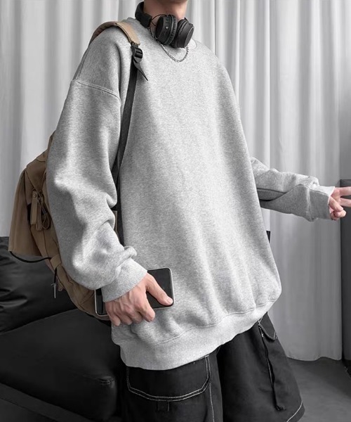 ampm(エーエムピーエム)の「ビッグシルエットクルーネックスウェット(スウェット・メンズ・ブラック/グレー・M/L/XL)」の8枚目の写真