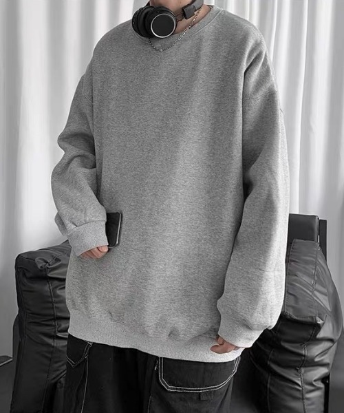 ampm(エーエムピーエム)の「ビッグシルエットクルーネックスウェット(スウェット・メンズ・ブラック/グレー・M/L/XL)」の7枚目の写真