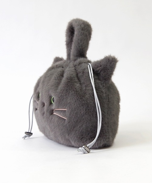 WOVEN（ウーヴン）の「WOVEN (ウーヴン) / クリアトートバッグ CLEAR PVC TOTE  × エコファー ねこ フェイス 2WAY BAG 猫巾着 バッグ（ショルダーバッグ・レディース・ブラウン/グレー/ホワイト/ブラック・FREE）」の19枚目の写真