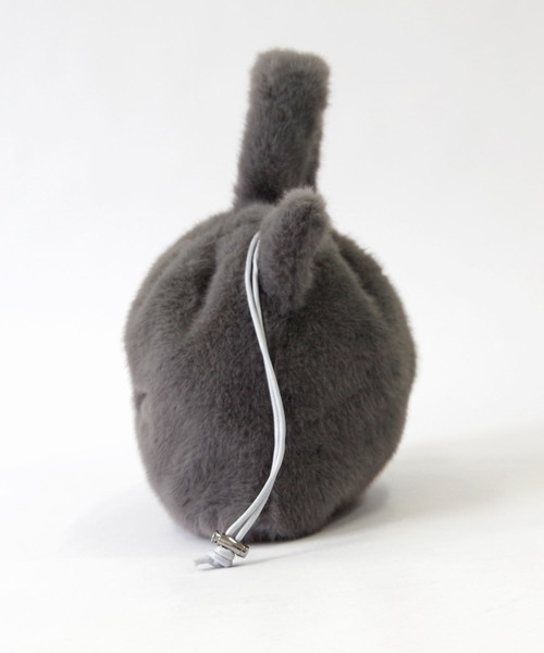 WOVEN（ウーヴン）の「WOVEN (ウーヴン) / クリアトートバッグ CLEAR PVC TOTE  × エコファー ねこ フェイス 2WAY BAG 猫巾着 バッグ（ショルダーバッグ・レディース・ブラウン/グレー/ホワイト/ブラック・FREE）」の20枚目の写真