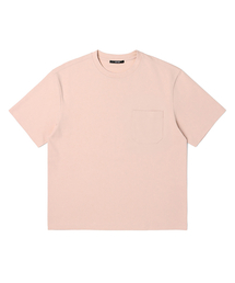 男性分ト変形ポケット半袖ラウンドTシャツ (LT-PINK) (HA4ST90-80)