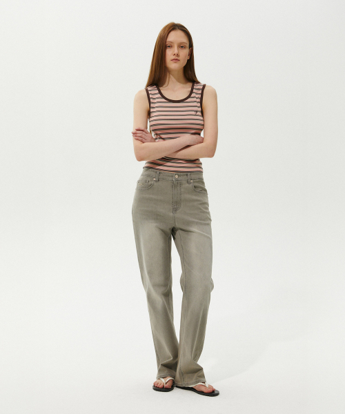 PLAC WOMEN(プレイス・ウィメン)の「エッシュブラッチドデニムパンツライトグレー(デニムパンツ・レディース・ライトグレー・SMALL/MEDIUM/LARGE)」の2枚目の写真