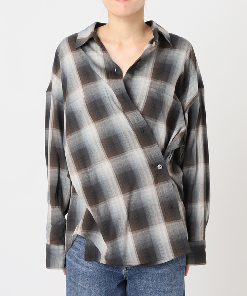 journal standard L'essage(ジャーナルスタンダードレサージュ)の「DEVEAUX/ネルチェック 2WAYシャツ(シャツ/ブラウス・レディース・ブラウン/ピンク・FREE)」の16枚目の写真