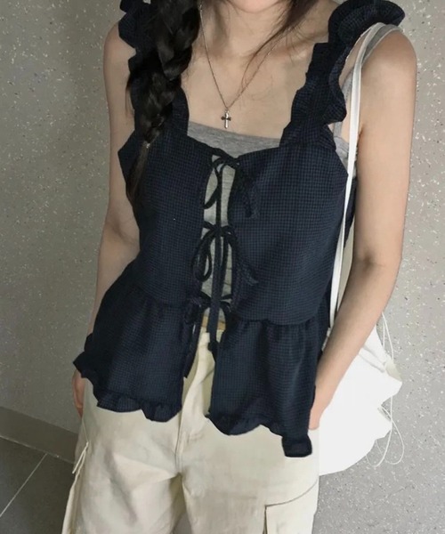 SHOUYO（ショウヨウ）の「フレア切替タンクトップ（タンクトップ・レディース・ネイビー/ブラック・M）」の11枚目の写真