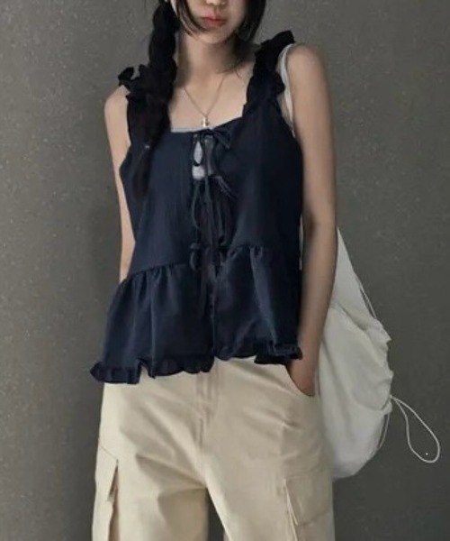SHOUYO（ショウヨウ）の「フレア切替タンクトップ（タンクトップ・レディース・ネイビー/ブラック・M）」の13枚目の写真