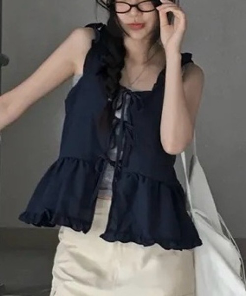 SHOUYO（ショウヨウ）の「フレア切替タンクトップ（タンクトップ・レディース・ネイビー/ブラック・M）」の16枚目の写真