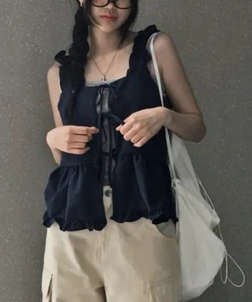 SHOUYO（ショウヨウ）の「フレア切替タンクトップ（タンクトップ・レディース・ネイビー/ブラック・M）」の18枚目の写真
