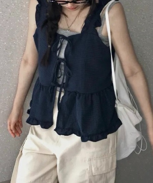 SHOUYO（ショウヨウ）の「フレア切替タンクトップ（タンクトップ・レディース・ネイビー/ブラック・M）」の19枚目の写真