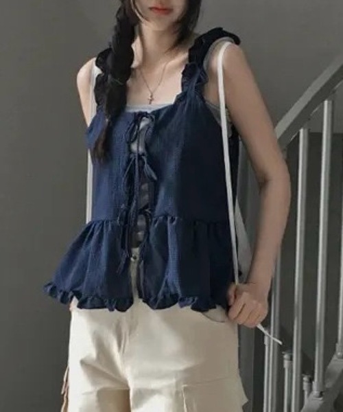 SHOUYO（ショウヨウ）の「フレア切替タンクトップ（タンクトップ・レディース・ネイビー/ブラック・M）」の20枚目の写真