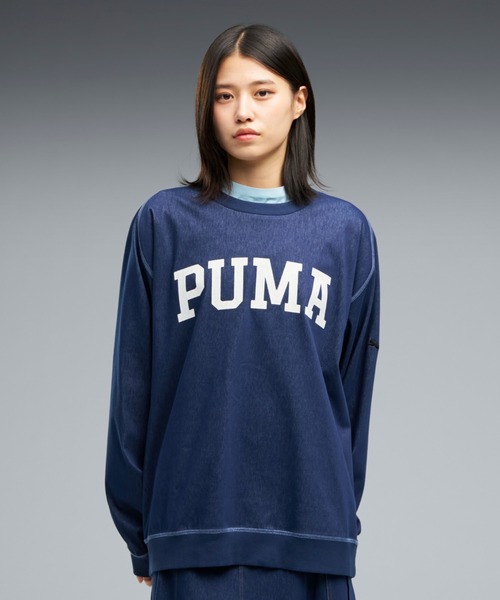 PUMA(プーマ)の「PUMA プーマ ユニセックス ESS エレベーテッド デニム ライク クルー スウェ(スウェット・メンズ・ネイビー/ブラック/ブルー系その他・XX-LARGE/LARGE/X-LARGE/SMALL/MEDIUM)」の3枚目の写真
