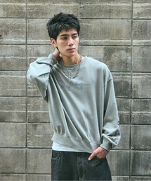 TRIBALMOON PULLOVER CREW SWEAT / トライバルムーン 袖刺繍 フロントプリント プルオーバー クルースウェット メンズ レディース ユニセックス