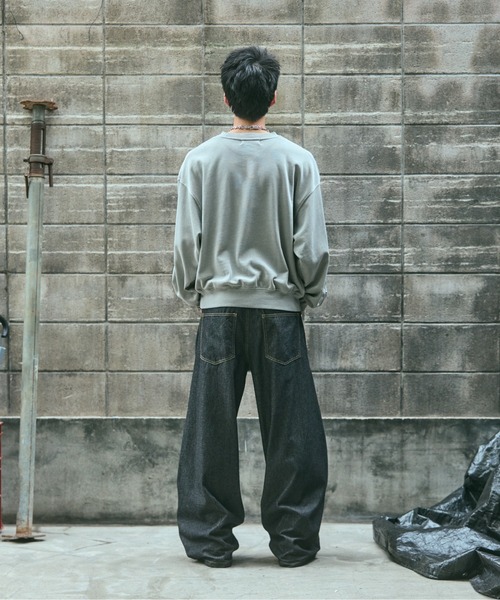 ILL'S(イルズ)の「TRIBALMOON PULLOVER CREW SWEAT / トライバルムーン 袖刺繍 フロントプリント プルオーバー クルースウェット メンズ レディース ユニセックス(スウェット・メンズ・グレー/スカイブルー/チャコールグレー・L/M)」の20枚目の写真