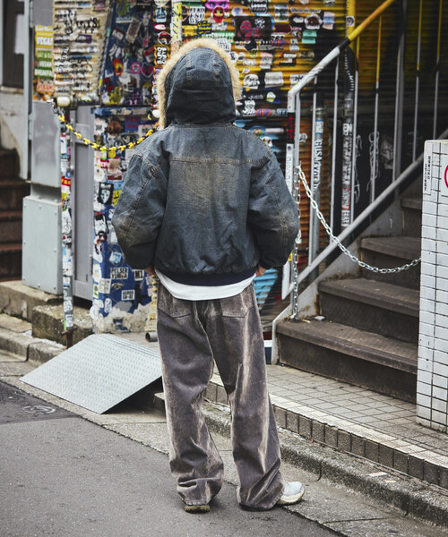 FREAK'S STORE（フリークスストア）の「【ファー脱着可能】2way フェイクファー ジップアップ 中綿 フードブルゾン/ジップパーカー（ブルゾン・メンズ・ブラック/ブラウン/サックスブルー・SMALL/MEDIUM/LARGE）」の10枚目の写真