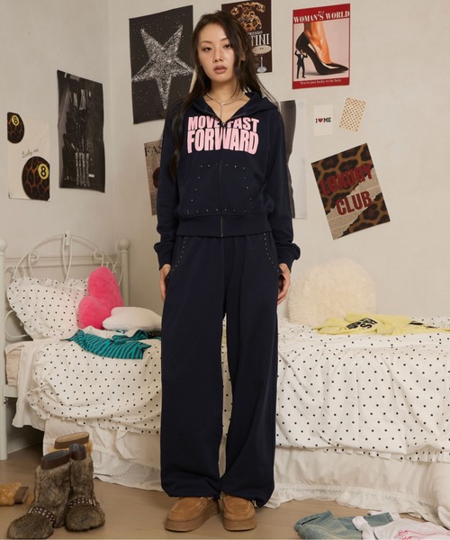 sedacle girl（セダクルガール）の「ラインストーンロゴパーカー（パーカー・レディース・レモンイエロー/ライトブルー/グレー/ネイビー・MEDIUM/SMALL）」の19枚目の写真