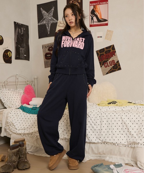 sedacle girl（セダクルガール）の「ラインストーンロゴパーカー（パーカー・レディース・レモンイエロー/ライトブルー/グレー/ネイビー・MEDIUM/SMALL）」の20枚目の写真