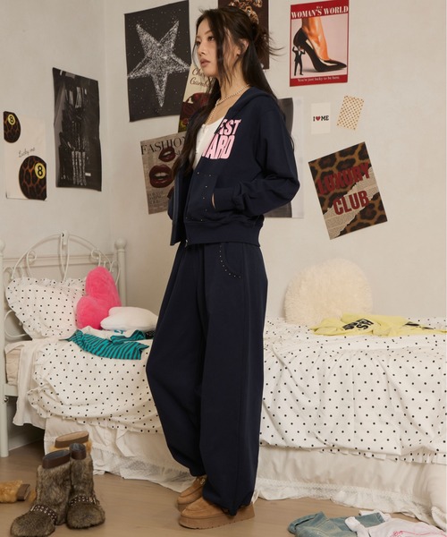 sedacle girl（セダクルガール）の「ラインストーンロゴパーカー（パーカー・レディース・レモンイエロー/ライトブルー/グレー/ネイビー・MEDIUM/SMALL）」の21枚目の写真