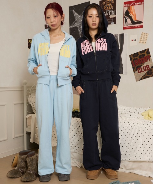 sedacle girl（セダクルガール）の「ラインストーンロゴパーカー（パーカー・レディース・レモンイエロー/ライトブルー/グレー/ネイビー・MEDIUM/SMALL）」の6枚目の写真