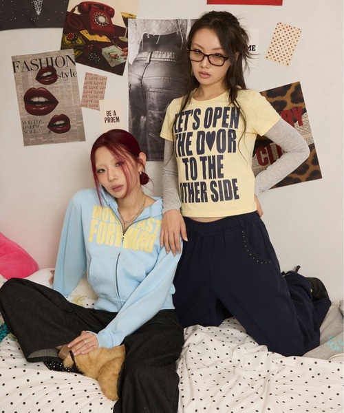 sedacle girl（セダクルガール）の「ラインストーンロゴパーカー（パーカー・レディース・レモンイエロー/ライトブルー/グレー/ネイビー・MEDIUM/SMALL）」の7枚目の写真